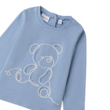 Sarabanda Shirt tinta unita con Stampa Azzurro per Bambina 0F205 AZZURRO SARABANDA 