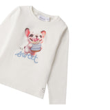 Sarabanda Shirt tinta unita con Stampa Bianco per Bambino 0F224 BIANCO SARABANDA 