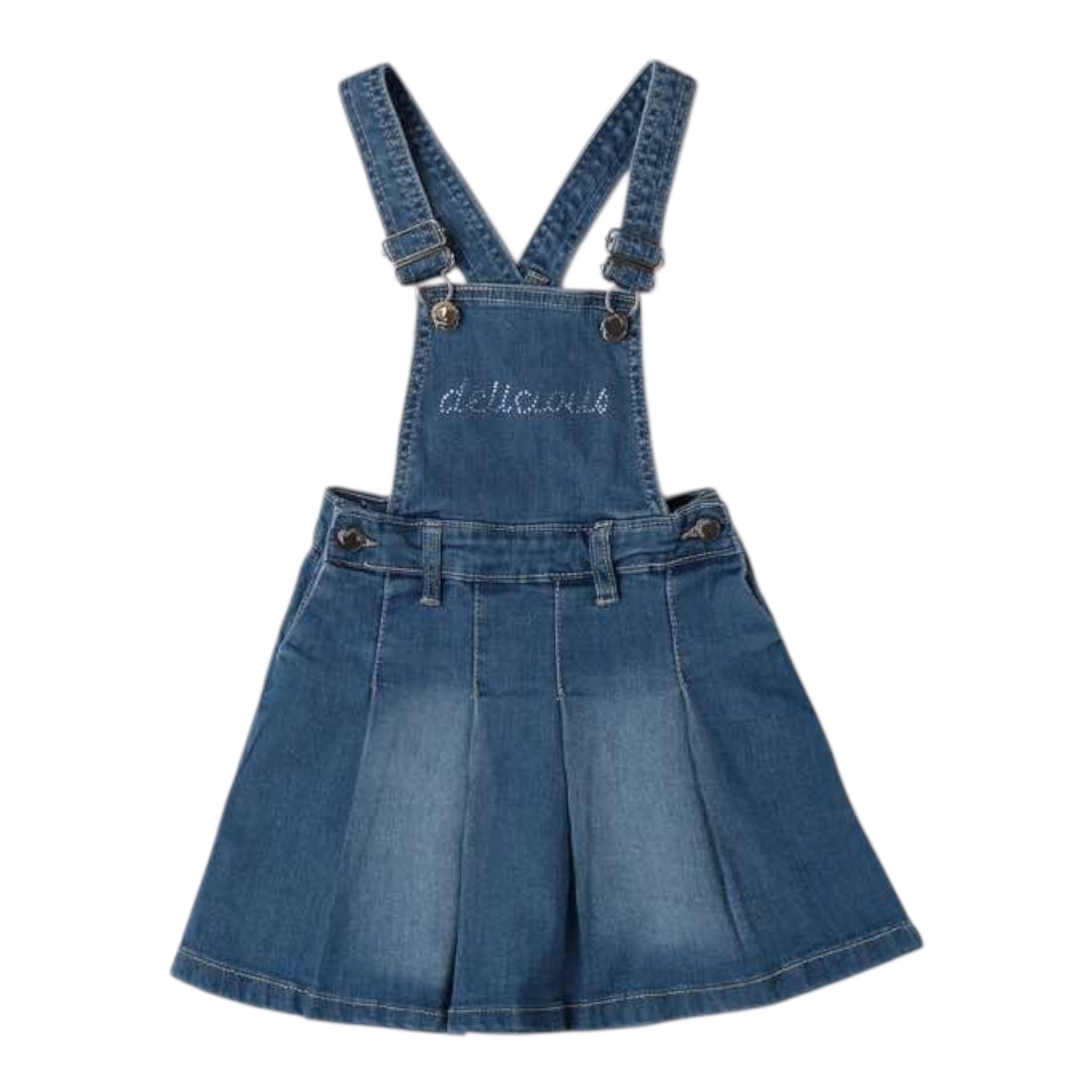 Sarabanda Salopette In Denim tinta unita Blu per Bambina 0F239 BLU SARABANDA 