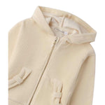 Sarabanda Felpa tinta unita con Zip E Cappuccio Panna per Bambina 0F304J PANNA SARABANDA 