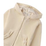 Sarabanda Felpa tinta unita con Zip E Cappuccio Panna per Bambina 0F304J PANNA SARABANDA 