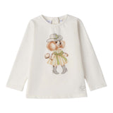 Sarabanda Shirt tinta unita con Stampa Bianco per Neonata 0F306N BIANCO SARABANDA 