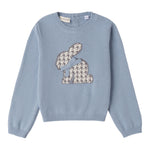 Sarabanda Maglia tinta unita con Stampa Azzurro per Bambina 0F334X AZZURRO SARABANDA 
