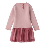 Sarabanda Abito tinta unita con Fiocco E Tulle Rosa per Bambina 0F340X ROSA SARABANDA 