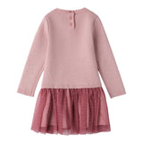 Sarabanda Abito tinta unita con Fiocco E Tulle Rosa per Bambina 0F340X ROSA SARABANDA 