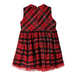 Sarabanda Abito Giromanica tinta unita Fantasia Scozzese Rosso per Bambina 0F342 ROSSO SARABANDA 