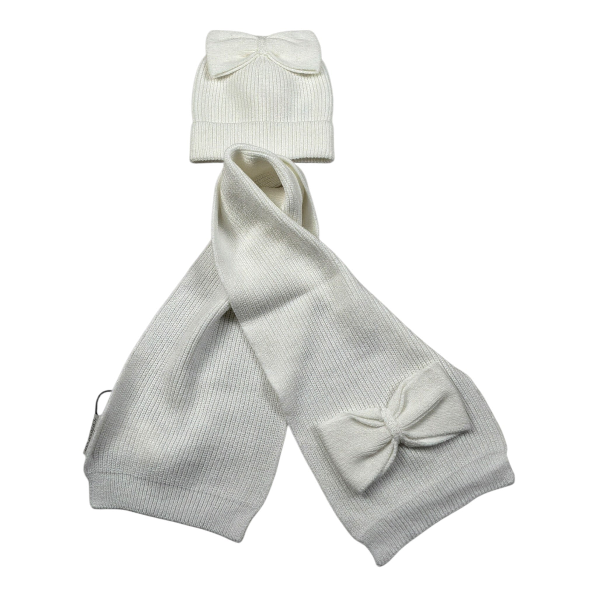 Sarabanda Cappello tinta unita con Sciarpa Bianco per Bambina 0F912J BIANCO SARABANDA 