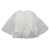 Sarabanda Camicia Manica Lunga tinta unita con Canotta Bianco per Bambina 0W993 BIANCO SARABANDA 