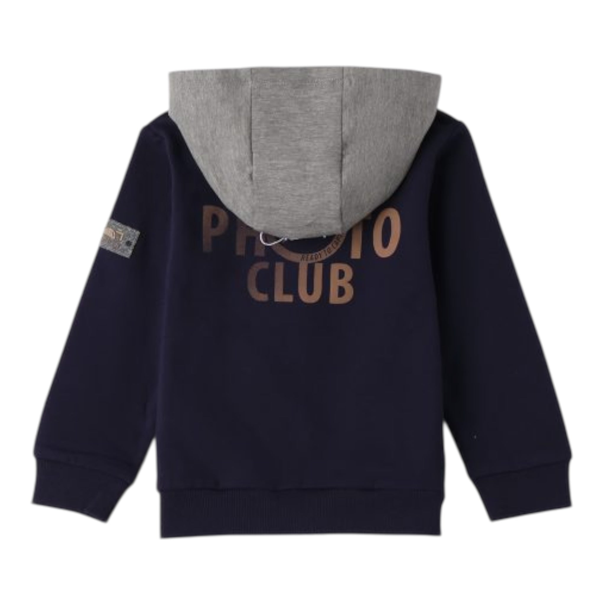 Sarabanda Felpa tinta unita con Zip E Cappuccio Blu per Bambino F133 BLU SARABANDA 