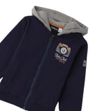 Sarabanda Felpa tinta unita con Zip E Cappuccio Blu per Bambino F133 BLU SARABANDA 