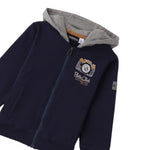 Sarabanda Felpa tinta unita con Zip E Cappuccio Blu per Neonato F133N BLU SARABANDA 