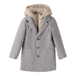 Sarabanda Cappotto tinta unita con Cappuccio Grigio per Bambino F181J GRIGIO SARABANDA 
