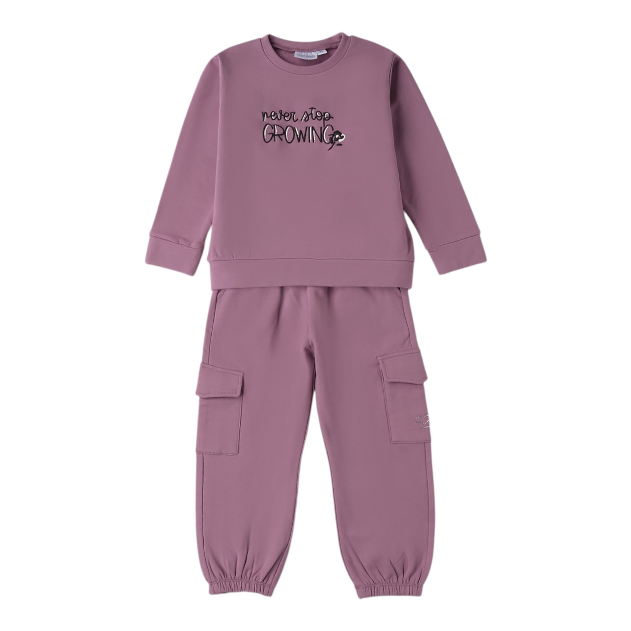 Sarabanda Completo 2Pz Felpa-Pantalone tinta unita Rosa per Neonata F208 ROSA SARABANDA 