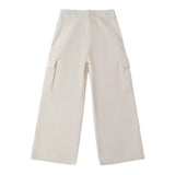 Sarabanda Pantalone tinta unita con Girovita Regolabile Bianco per Bambina F547 BIANCO SARABANDA 