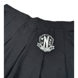 Sarabanda Gonna tinta unita con Logo Wednesday Nero per Bambina H7005 NERO SARABANDA 