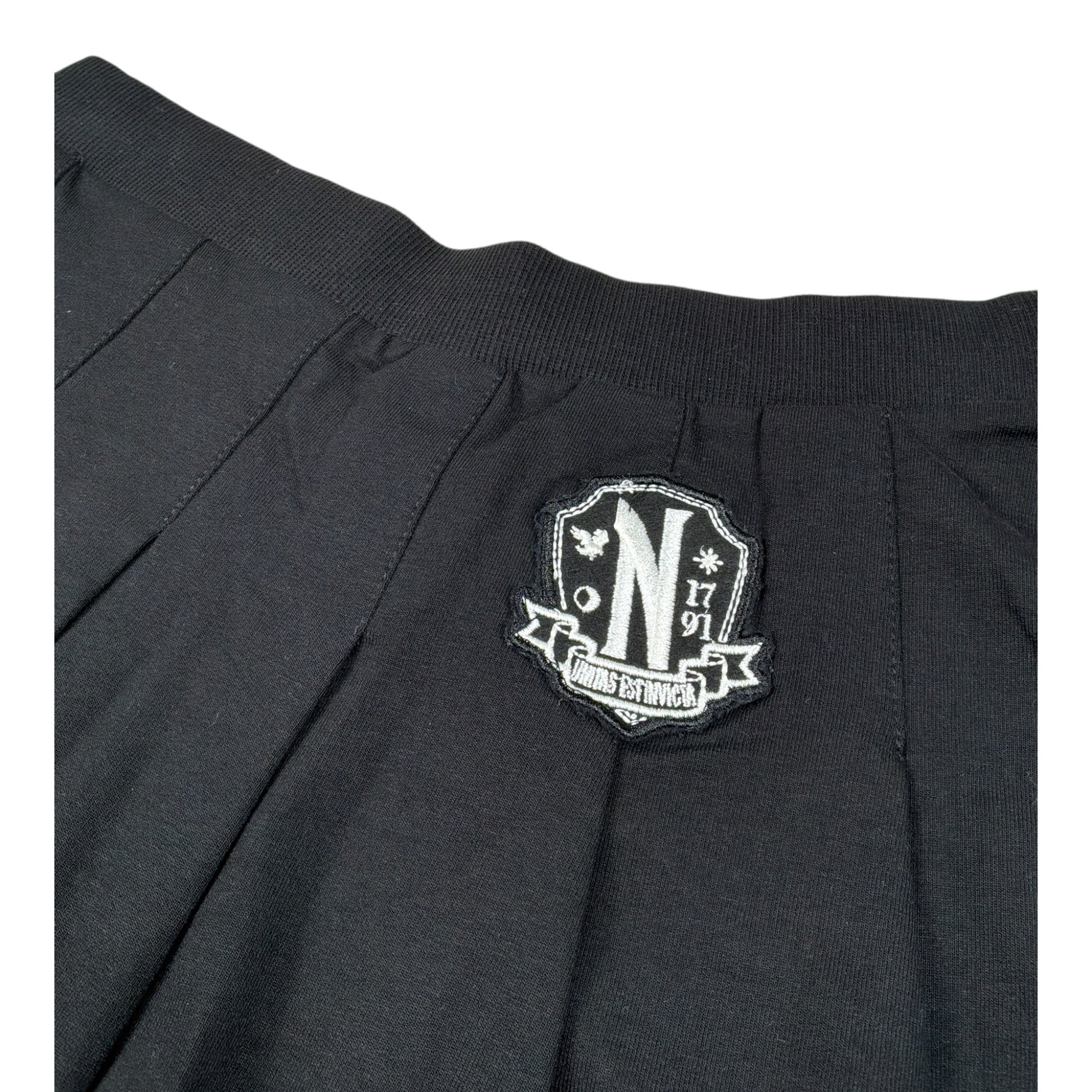 Sarabanda Gonna tinta unita con Logo Wednesday Nero per Bambina H7005 NERO SARABANDA 