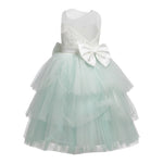 Sartoria Bramante Abito Cerimonia Bicolore con Tulle Bianco/Verde per Bambina CALLIE BIANCO/VERDE SARTORIA BRAMANTE 