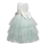 Sartoria Bramante Abito Cerimonia Bicolore con Tulle Bianco/Verde per Bambina CALLIE BIANCO/VERDE SARTORIA BRAMANTE 