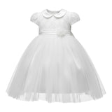Sartoria Bramante Abito Cerimonia tinta unita con Tulle Bianco per Neonata MARTINA2 BIANCO SARTORIA BRAMANTE 