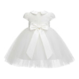 Sartoria Bramante Abito Cerimonia tinta unita con Brillantini E Tulle Bianco per Neonata MARTINA BIANCO SARTORIA BRAMANTE 