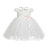 Sartoria Bramante Abito Cerimonia tinta unita con Brillantini E Tulle Bianco per Neonata MARTINA BIANCO SARTORIA BRAMANTE 