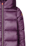 Save The Duck Giubbino tinta unita con Zip E Cappuccio Viola per Bambina I30003XJ VIOLA SAVE THE DUCK 