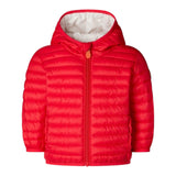 Save The Duck Giubbino tinta unita con Zip E Cappuccio Rosso per Neonato I30003XMX ROSSO SAVE THE DUCK 