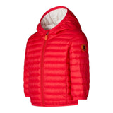 Save The Duck Giubbino tinta unita con Zip E Cappuccio Rosso per Neonato I30003XMX ROSSO SAVE THE DUCK 