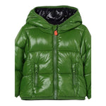 Save The Duck Giubbino tinta unita con Zip E Cappuccio Verde per Neonato I30004X VERDE SAVE THE DUCK 