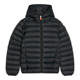 Save The Duck Giubbino tinta unita con Cappuccio Nero per Bambina J30650B NERO SAVE THE DUCK 