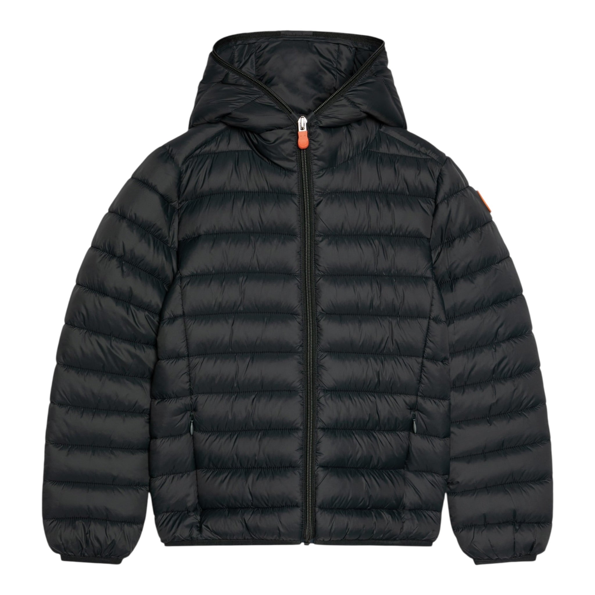 Save The Duck Giubbino tinta unita con Cappuccio Nero per Bambina J30650B NERO SAVE THE DUCK 