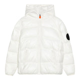 Save The Duck Giubbino tinta unita con Zip E Cappuccio Bianco per Bambino J31280BX BIANCO SAVE THE DUCK 