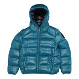 Save The Duck Giubbino tinta unita con Zip E Cappuccio Verde per Bambino J31280BXXXJ VERDE SAVE THE DUCK 