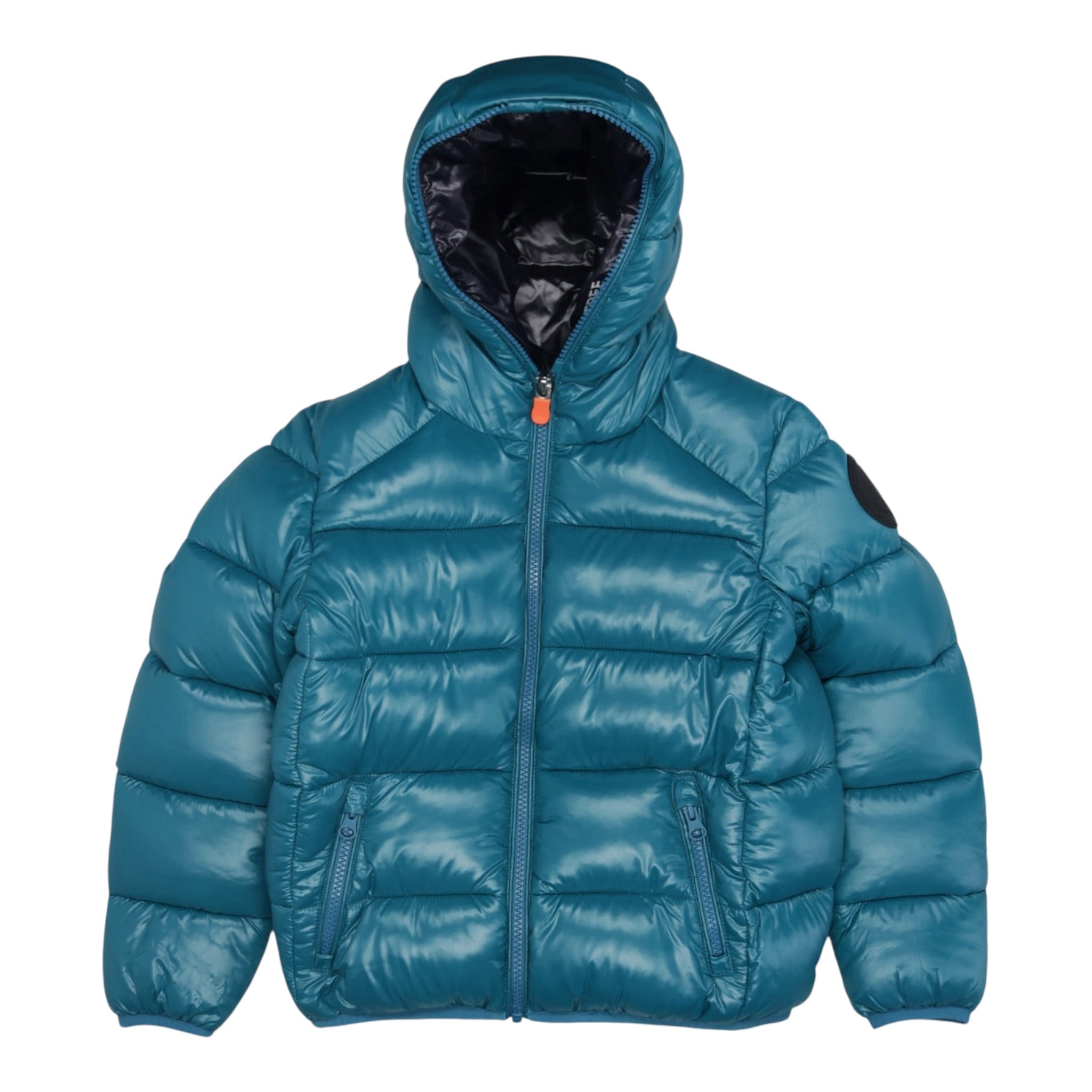 Save The Duck Giubbino tinta unita con Zip E Cappuccio Verde per Neonato J31280BXXX VERDE SAVE THE DUCK 