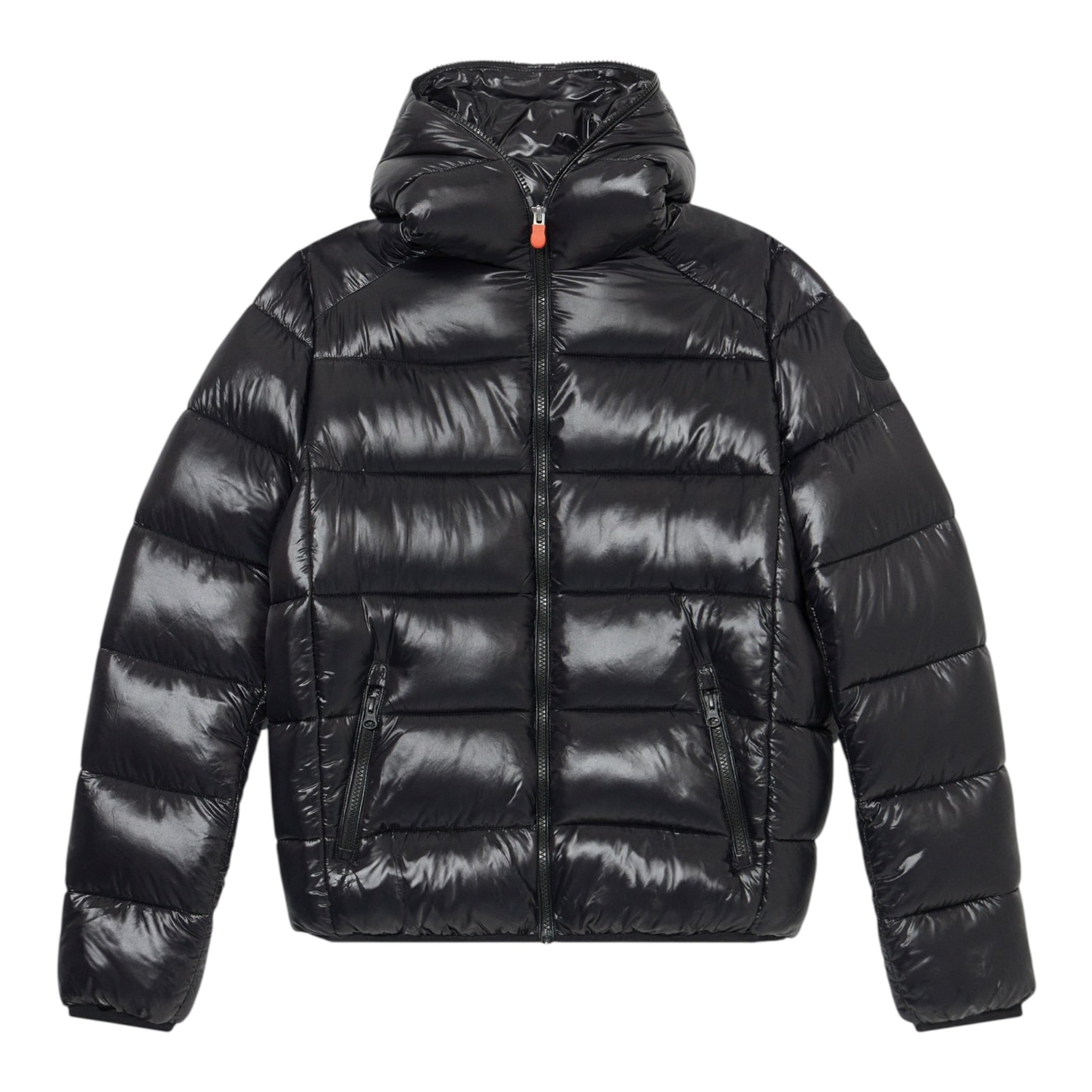 Save The Duck Giubbino tinta unita con Zip E Cappuccio Nero per Bambino J31280BXXXX NERO SAVE THE DUCK 