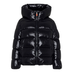 Save The Duck Giubbino tinta unita con Zip E Cappuccio Nero per Bambina J31989GX NERO SAVE THE DUCK 