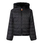Save The Duck Pelliccia tinta unita con Zip E Cappuccio Reversibile Nero per Bambina J33540GXX NERO SAVE THE DUCK 