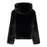 Save The Duck Pelliccia tinta unita con Zip E Cappuccio Reversibile Nero per Bambina J33540GXX NERO SAVE THE DUCK 