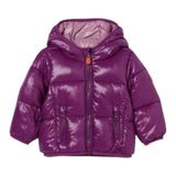 Save The Duck Giubbino tinta unita con Zip E Cappuccio Viola per Neonata J38090G VIOLA SAVE THE DUCK 