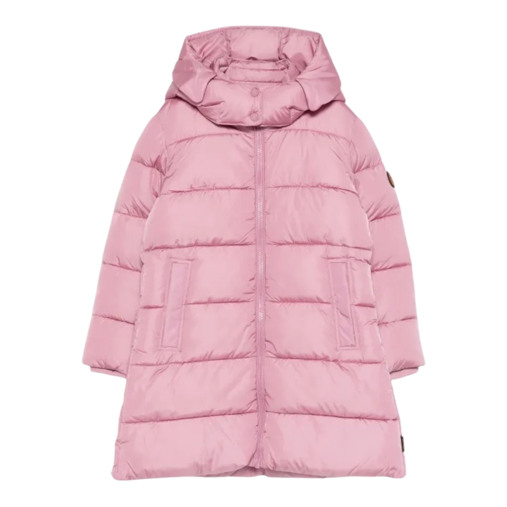Save The Duck Giubbino tinta unita con Zip E Cappuccio Rosa per Bambina J40270GMEGA21J ROSA SAVE THE DUCK 