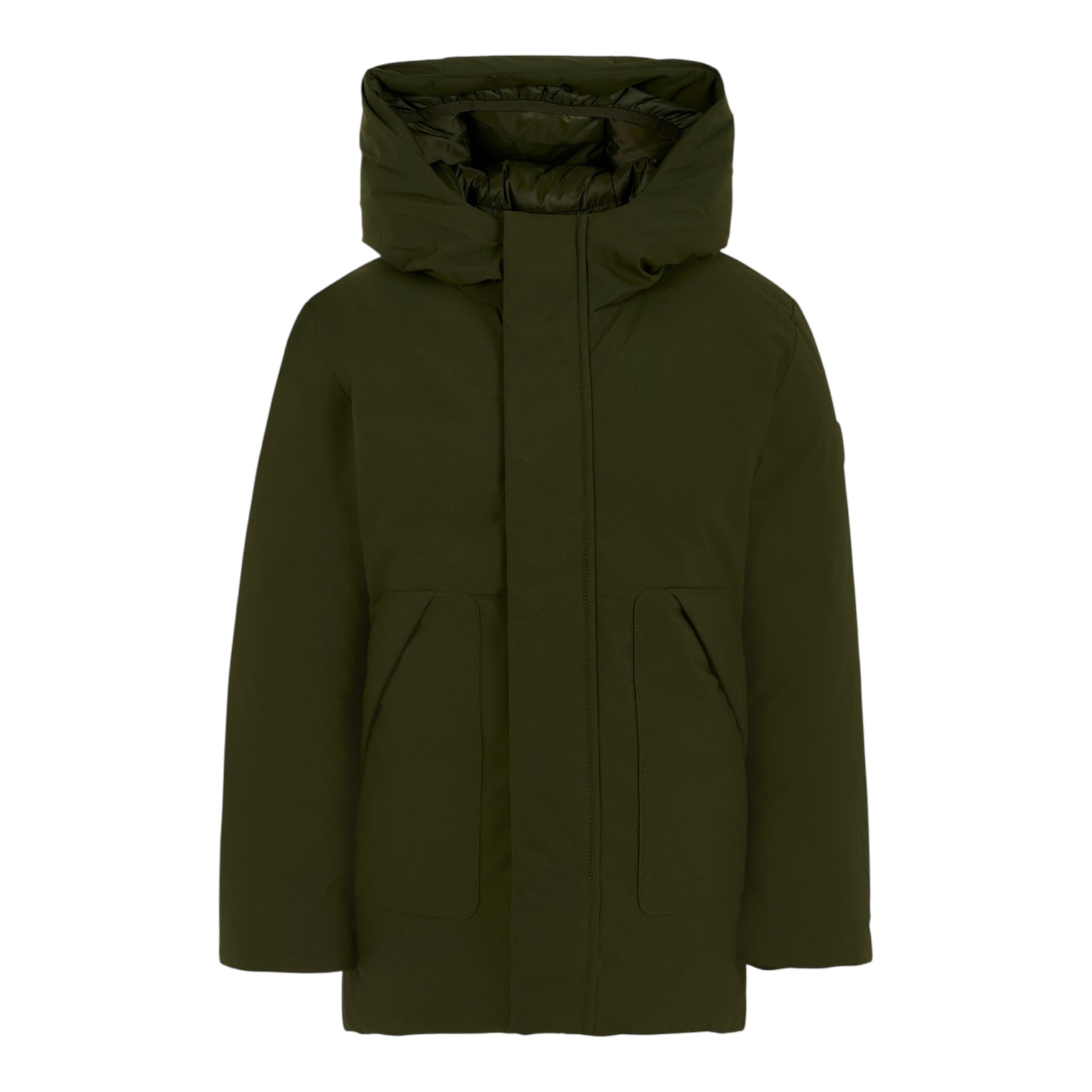 Save The Duck Giubbino tinta unita con Cappuccio E Zip Verde per Bambino J41447B VERDE SAVE THE DUCK 