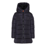 Save The Duck Giubbino tinta unita con Zip E Cappuccio Nero per Bambina J43110G NERO SAVE THE DUCK 
