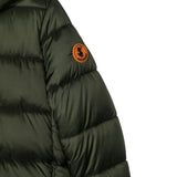 Save The Duck Giubbino tinta unita con Zip E Cappuccio Verde per Bambino J45650GJ VERDE SAVE THE DUCK 