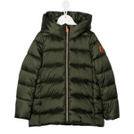 Save The Duck Giubbino tinta unita con Zip E Cappuccio Verde per Neonato J45650G VERDE SAVE THE DUCK 