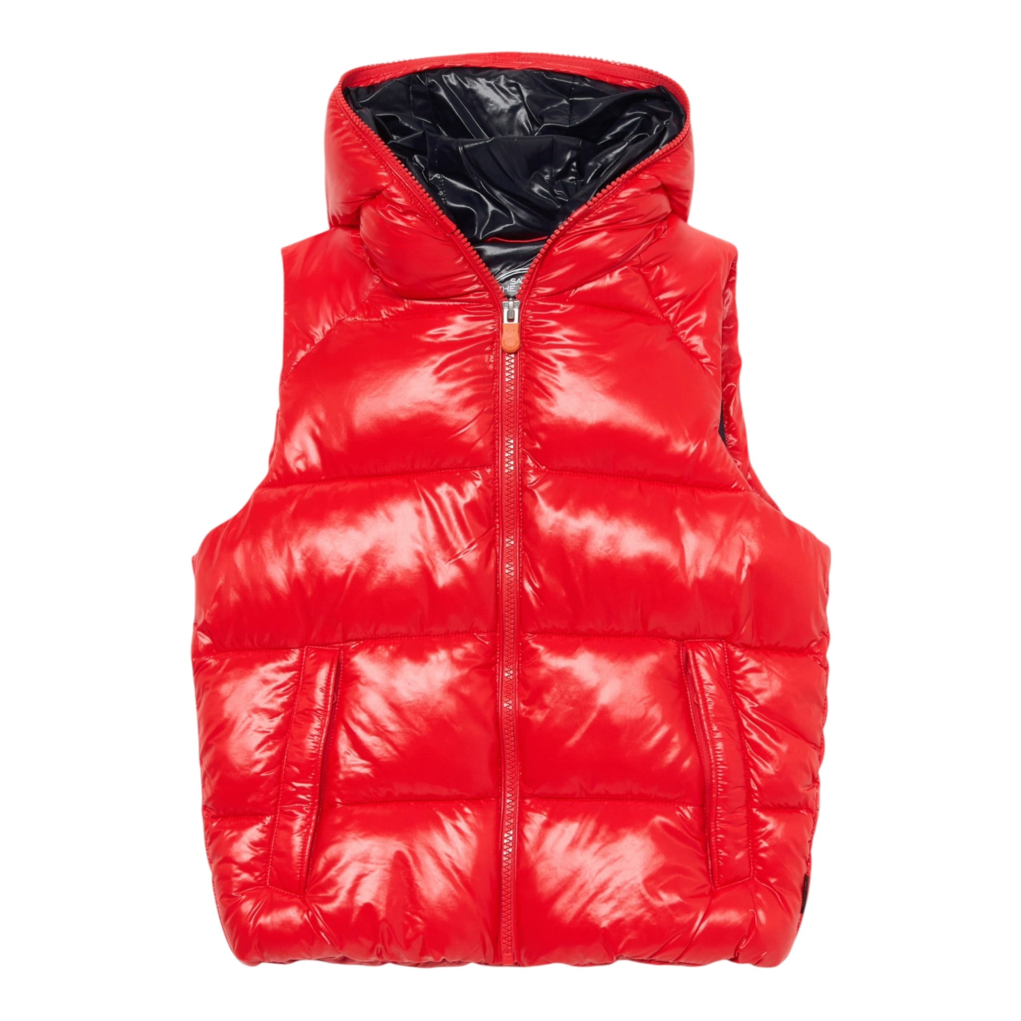 Save The Duck Giubbino Smanicato tinta unita con Zip E Cappuccio Rosso per Bambino J80296X ROSSO SAVE THE DUCK 