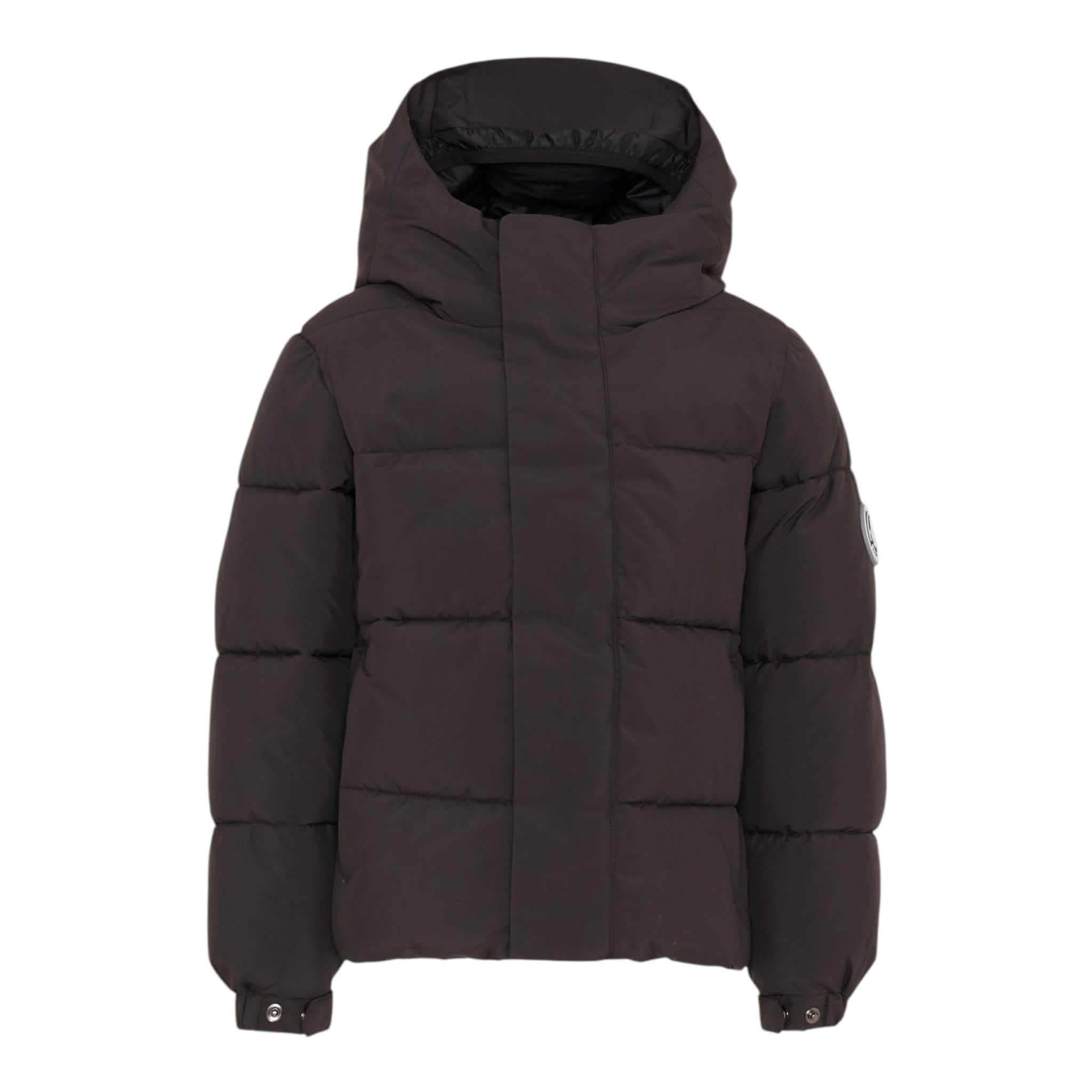 Save The Duck Giubbino tinta unita con Zip E Cappuccio Nero per Bambino P31888B NERO SAVE THE DUCK 
