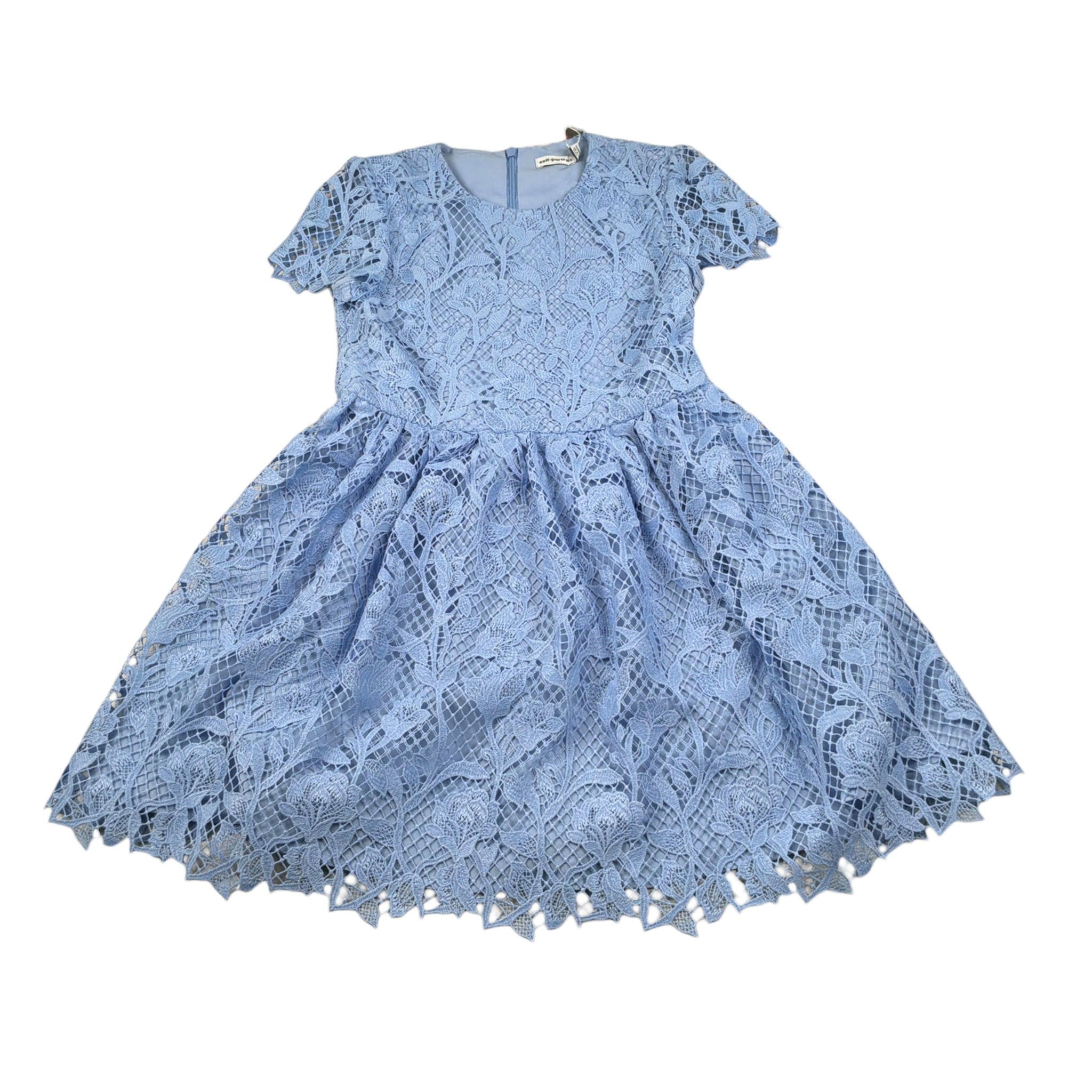 Self-Portrait Abito Mezza Manica tinta unita Merlettato Azzurro per Bambina PF24704S AZZURRO SELF-PORTRAIT 