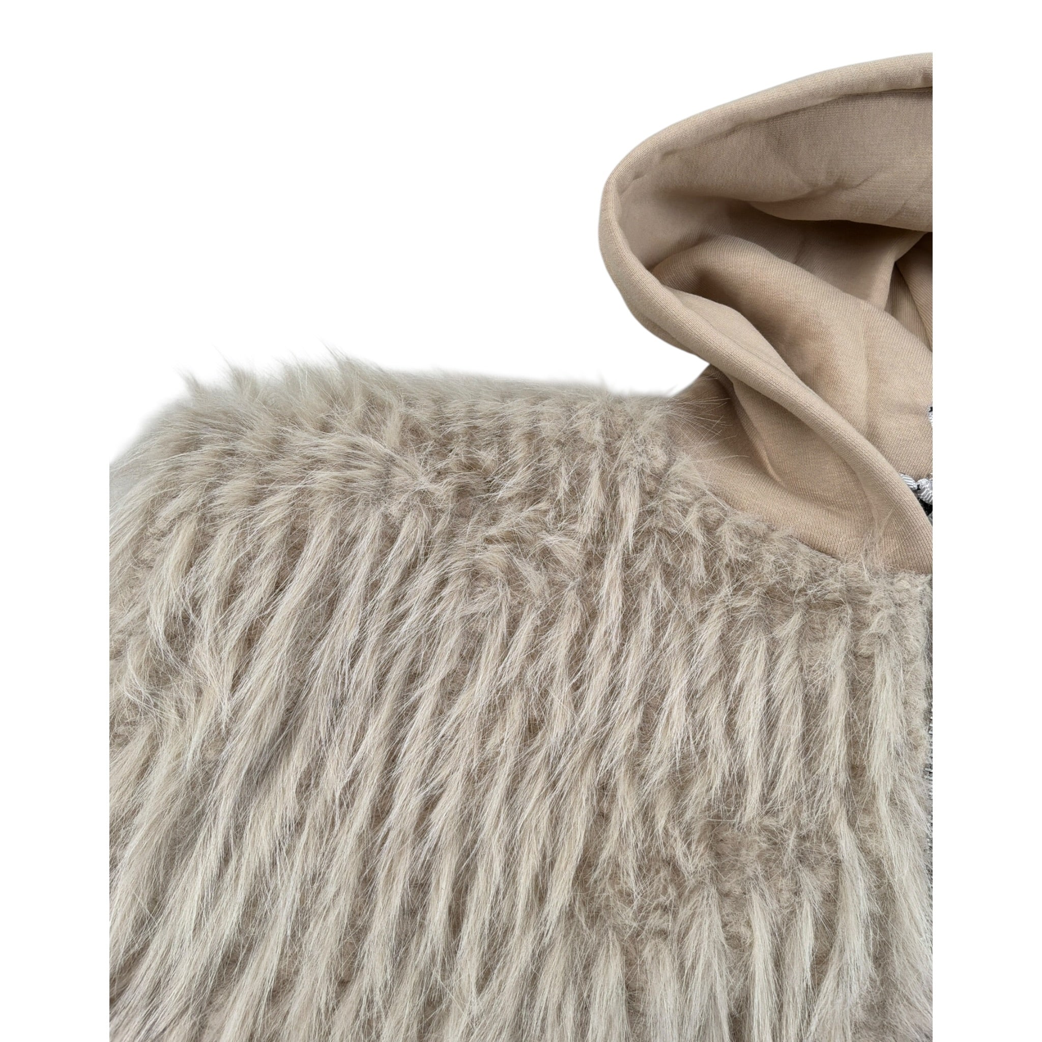 Shopart Felpa con Zip E Cappuccio tinta unita Beige per Bambina SAJSW00059 BEIGE SHOPART 