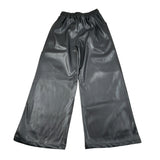 Shopart Pantalone In Ecopelle Modello Palazzo Nero per Bambina SAJTR000601 NERO SHOPART 