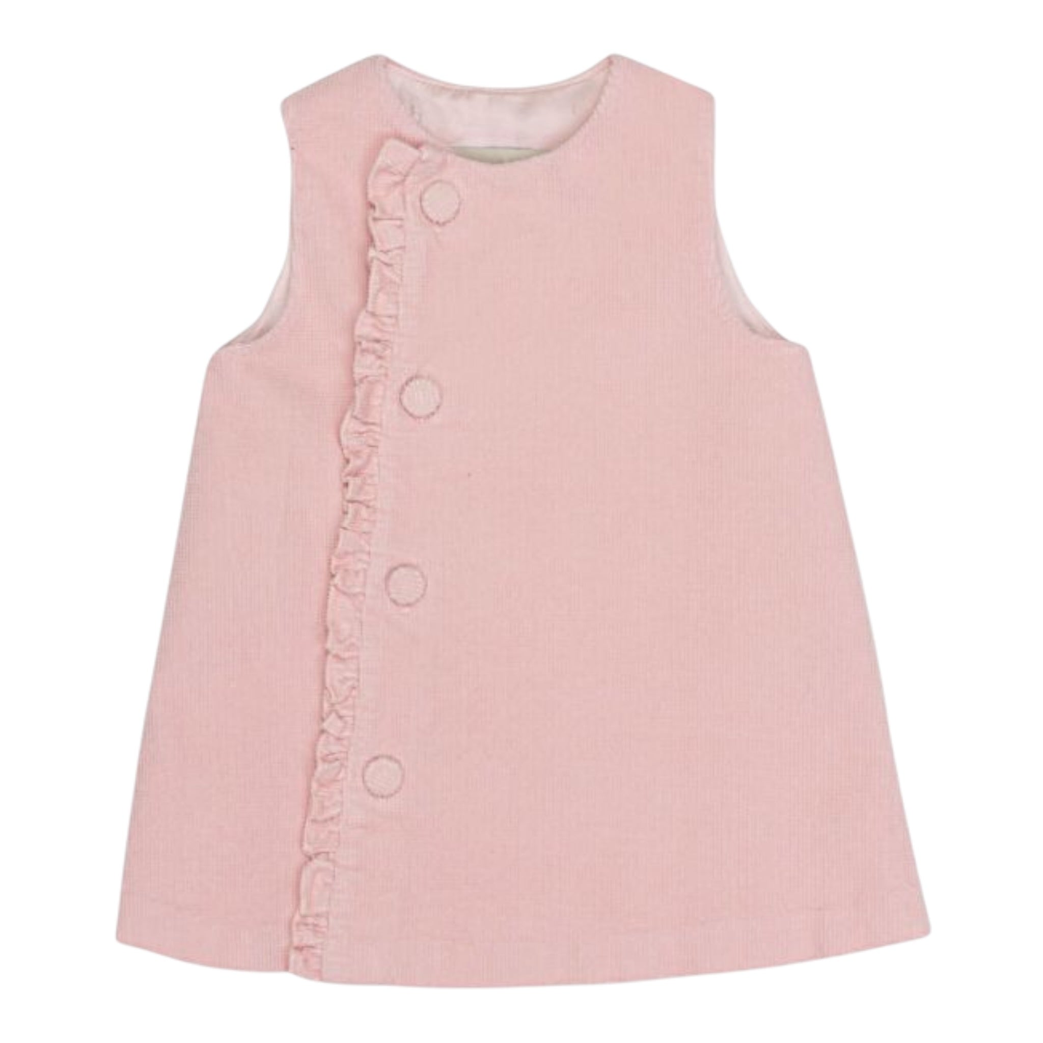 Simonetta Abito Giromanica tinta unita con Bottoni Rosa per Neonata SV1002 ROSA SIMONETTA 